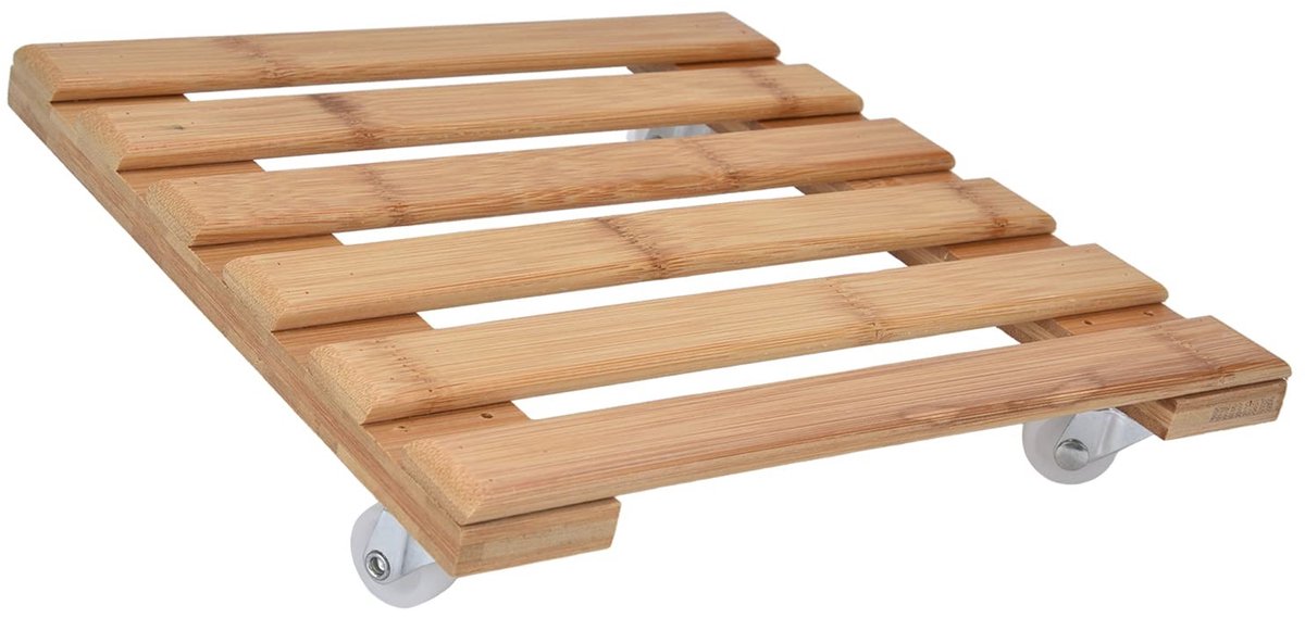 Dailygoods- Plantenbak 25x25cm - Plantenwagen met 4 zwenkwielen - 20kg Laadgewicht - Corrosiebestendig Materiaal - Voor Binnen/Buiten Gebruik - Plantentrolley