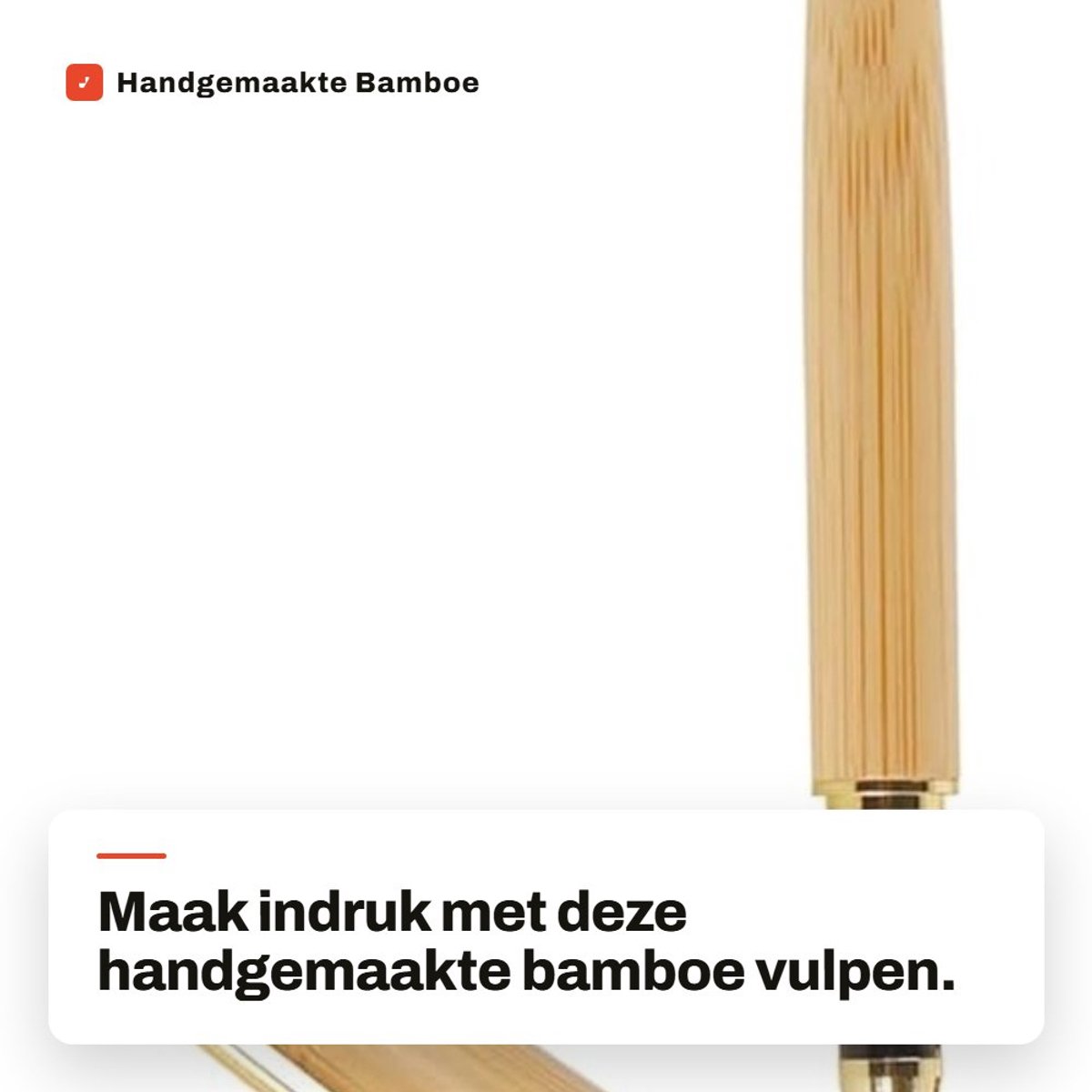 Dailygoods- Vulpen Uniek Ontwerp - Bamboe Vulpen - 0,5 mm Penpunt - 14,2 cm - Cadeau voor Elke Gelegenheid - Soepel Schrijven - Pen