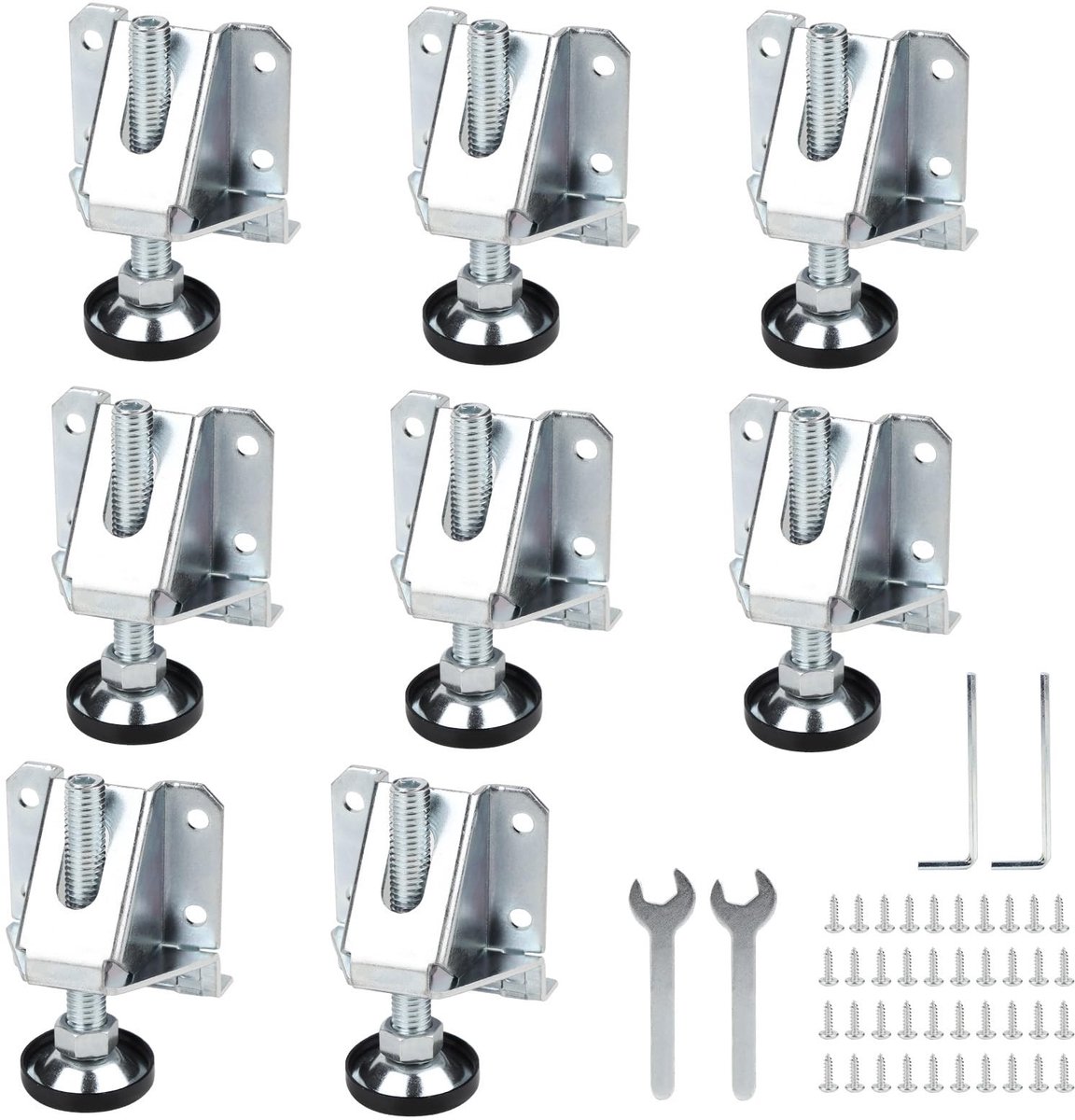 Dailygoods- Meubelpoten 8 Stuks - Verstelbare Meubelverhogers - Meubelnivelleringspoten - Kastpoten - Zware Belasting tot 200 kg - Hoogte Verstelbaar - Meubelniveau