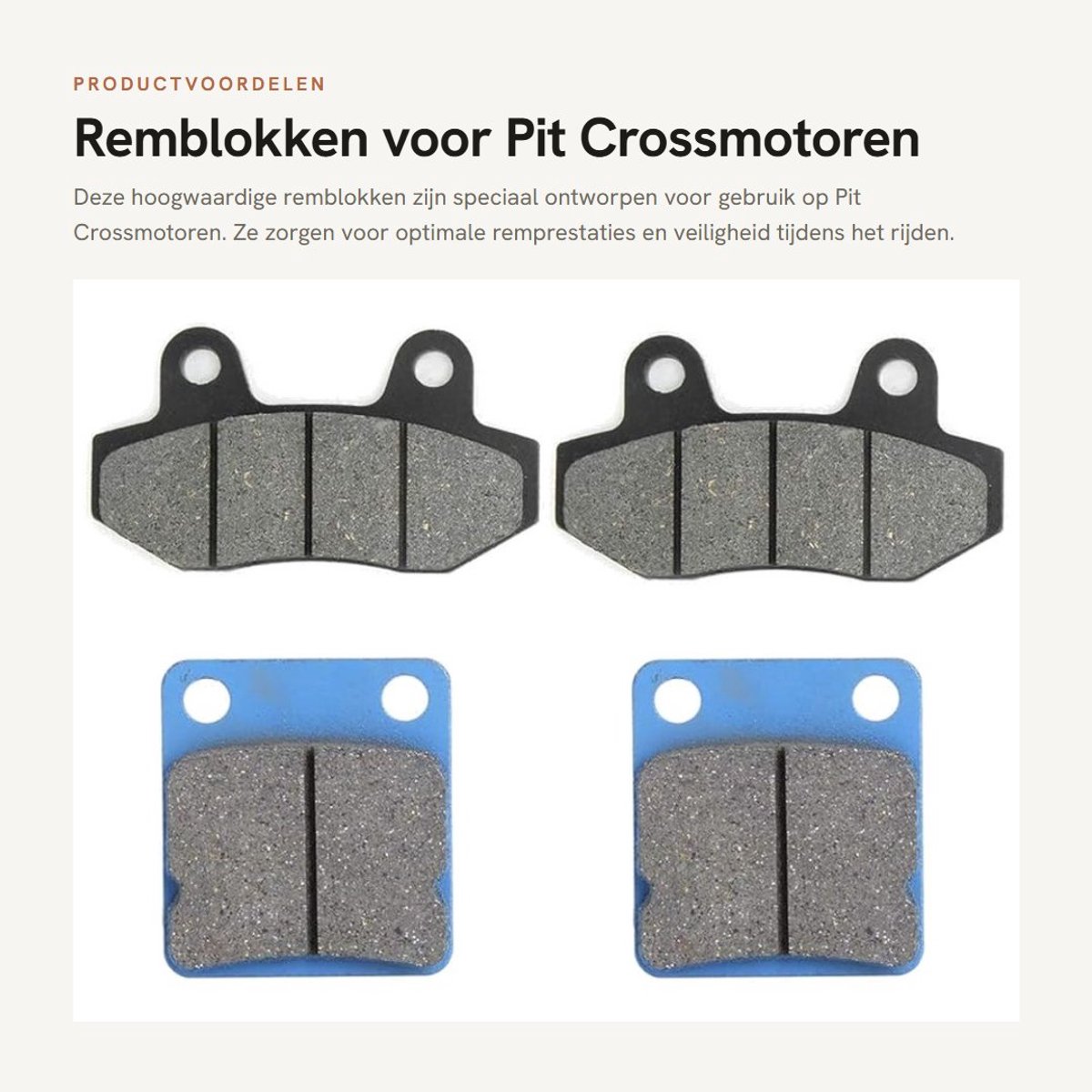 Dailygoods- Remblokken Set - Voorremblokken/Achterremblokken - Geschikt voor 50 90110125140150 Pit Crossmotor - Uitzonderlijke Remkracht - Duurzaam - Stabiele Wrijvingscoëfficiënt - Remblok