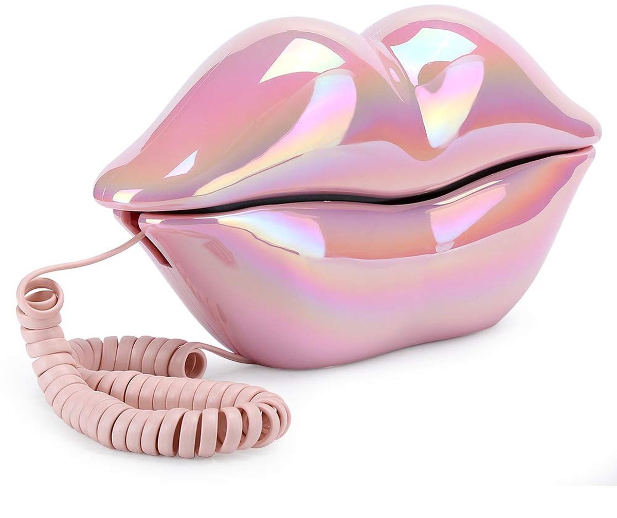 Dailygoods- Liptelefoon - Vaste Telefoon - Roze Telefoon - Decoratie - Thuis/Kantoor - Kunstdecor