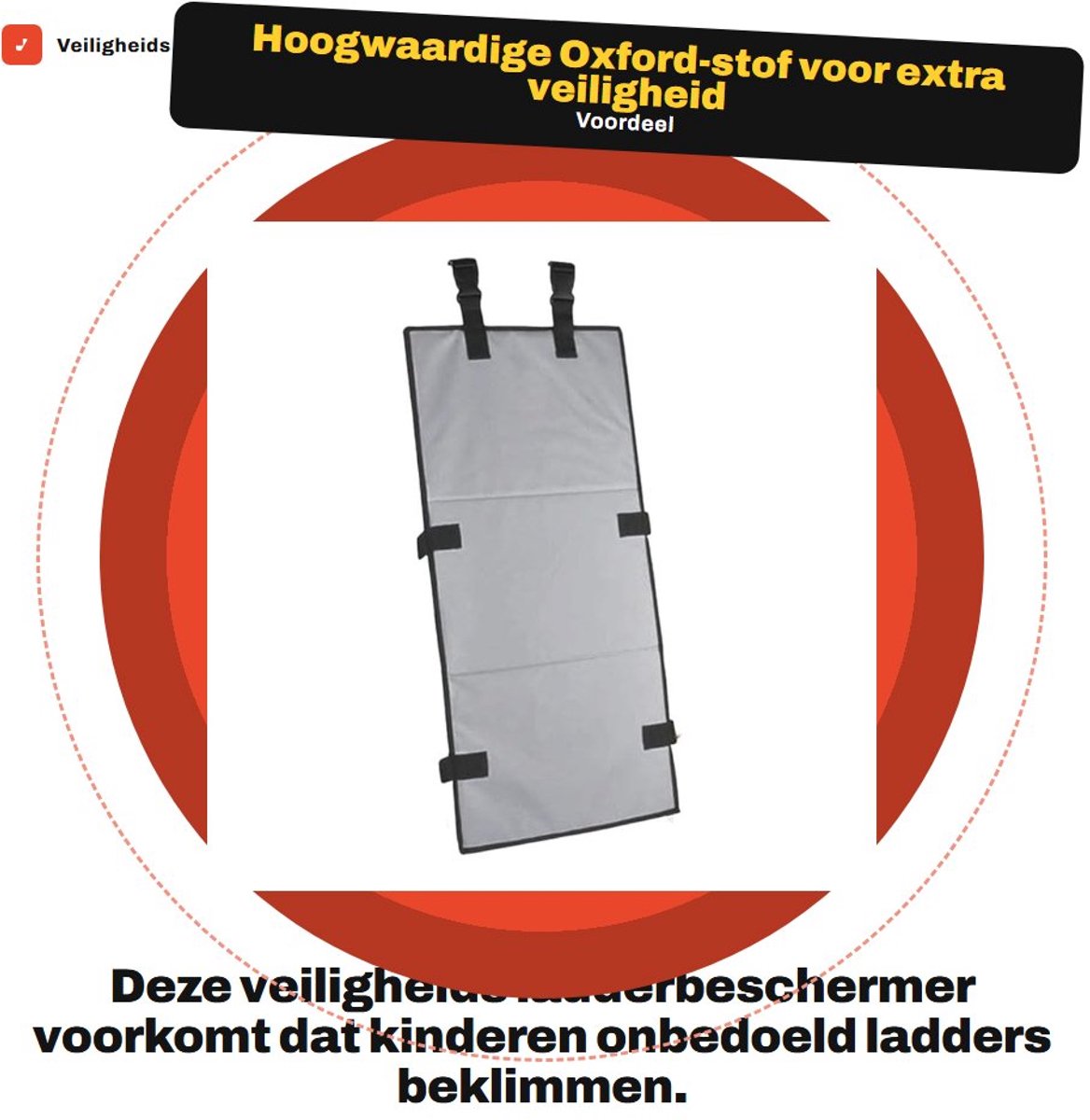 Dailygoods- Ladderbeschermer Hoogwaardige Veiligheidsuitrusting - Anti-klimapparaat - Oxford Doek - Geschikt voor Stapelbedden - 79x38 cm - Grijs - Anti-klimbeveiliging