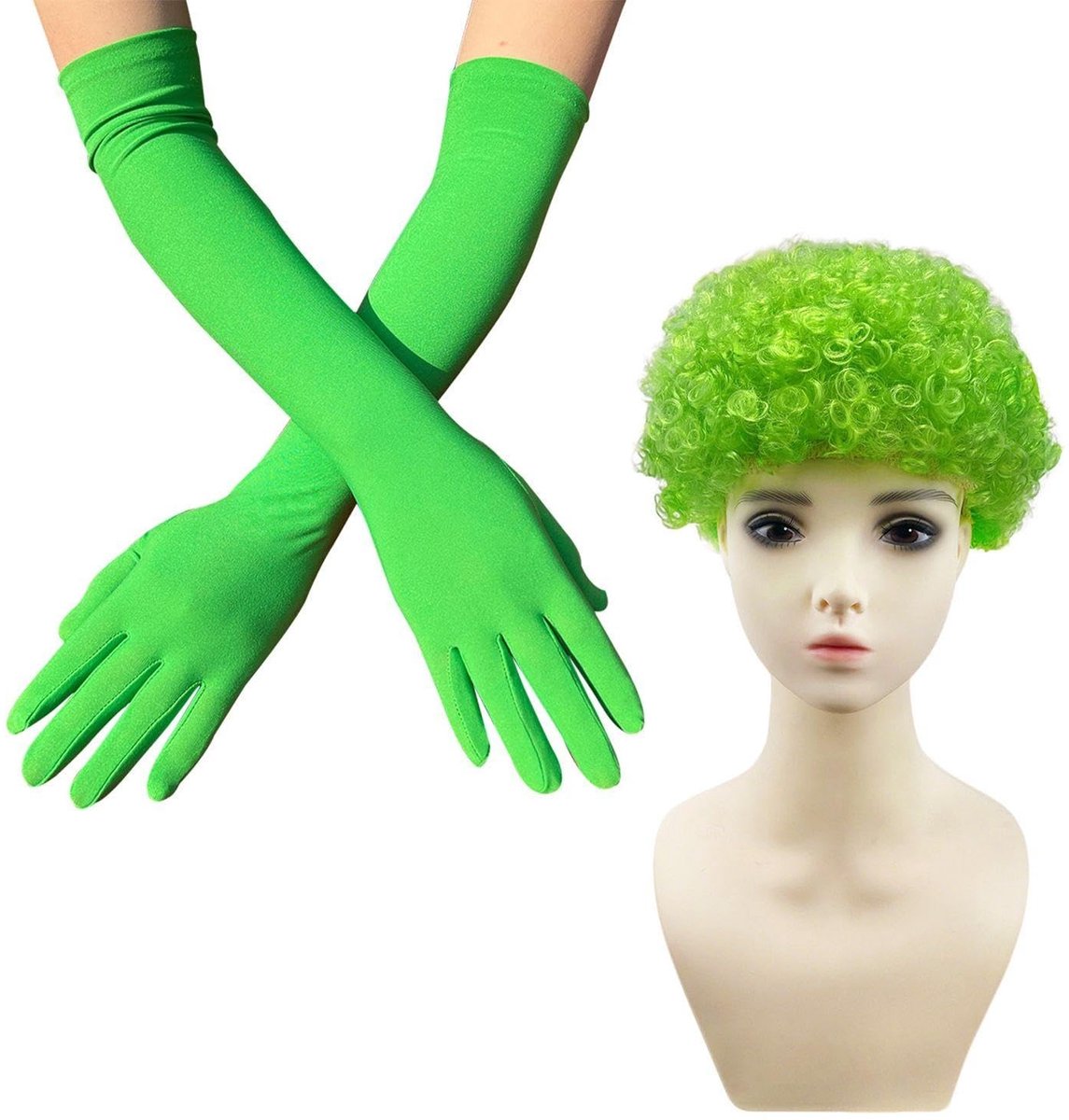 Dailygoods- Handschoenen Lange Groene - Feesthandschoenen - Polyester - Podiumuitvoering - Kledingaccessoires - 43 cm Maat