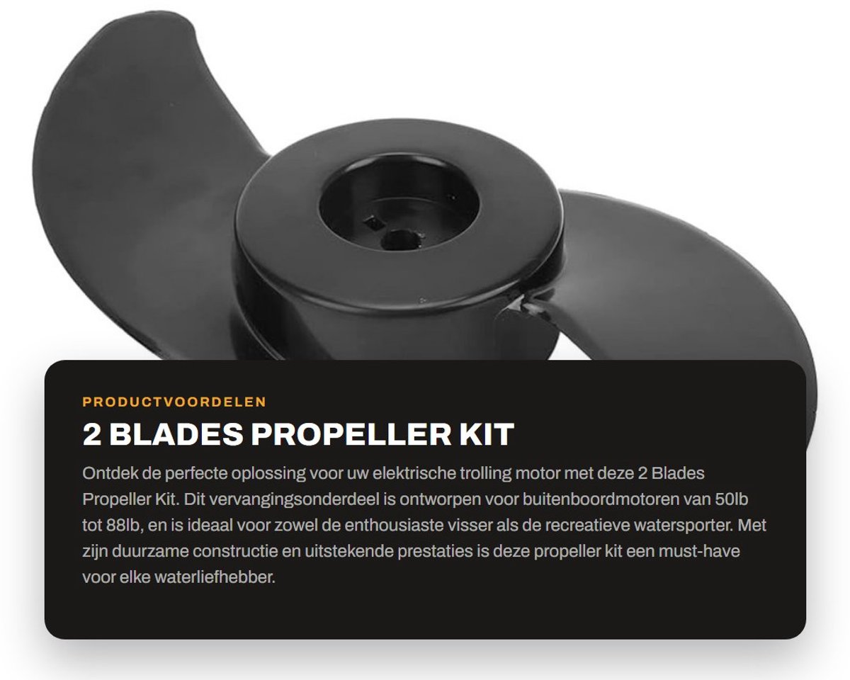Dailygoods - 2 Blades Propeller Kit - Vervangingsonderdelen - Voor 50lb 60lb 68lb 88lb - Elektrische Trolling Motor - Onderdeel voor Buitenboordmotor...