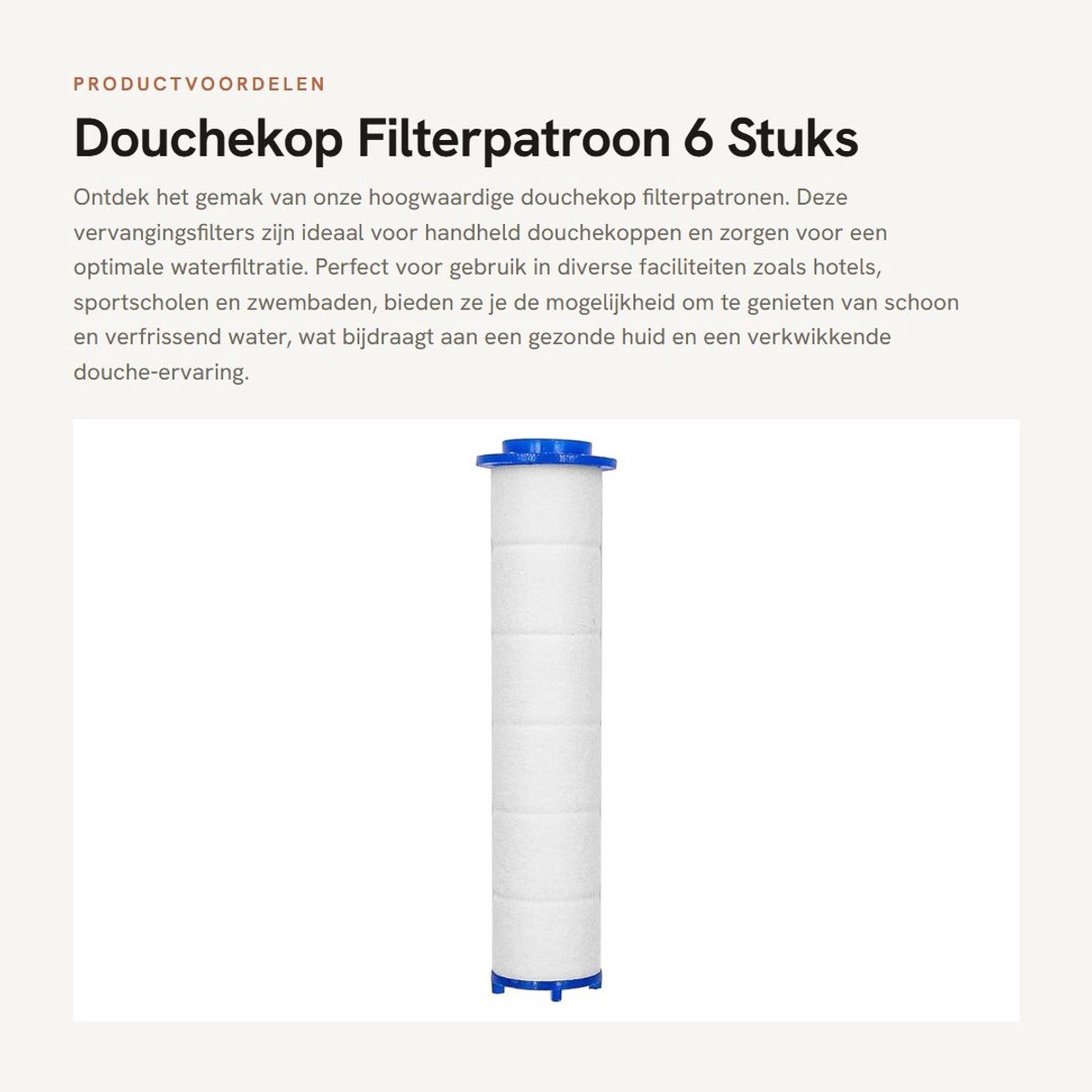 Dailygoods- Filterpatroon 6 Stuks - Douchekop Vervanging - PP Katoen - Antikalk - Duurzaam - Verbetert Waterkwaliteit - Douchefilter