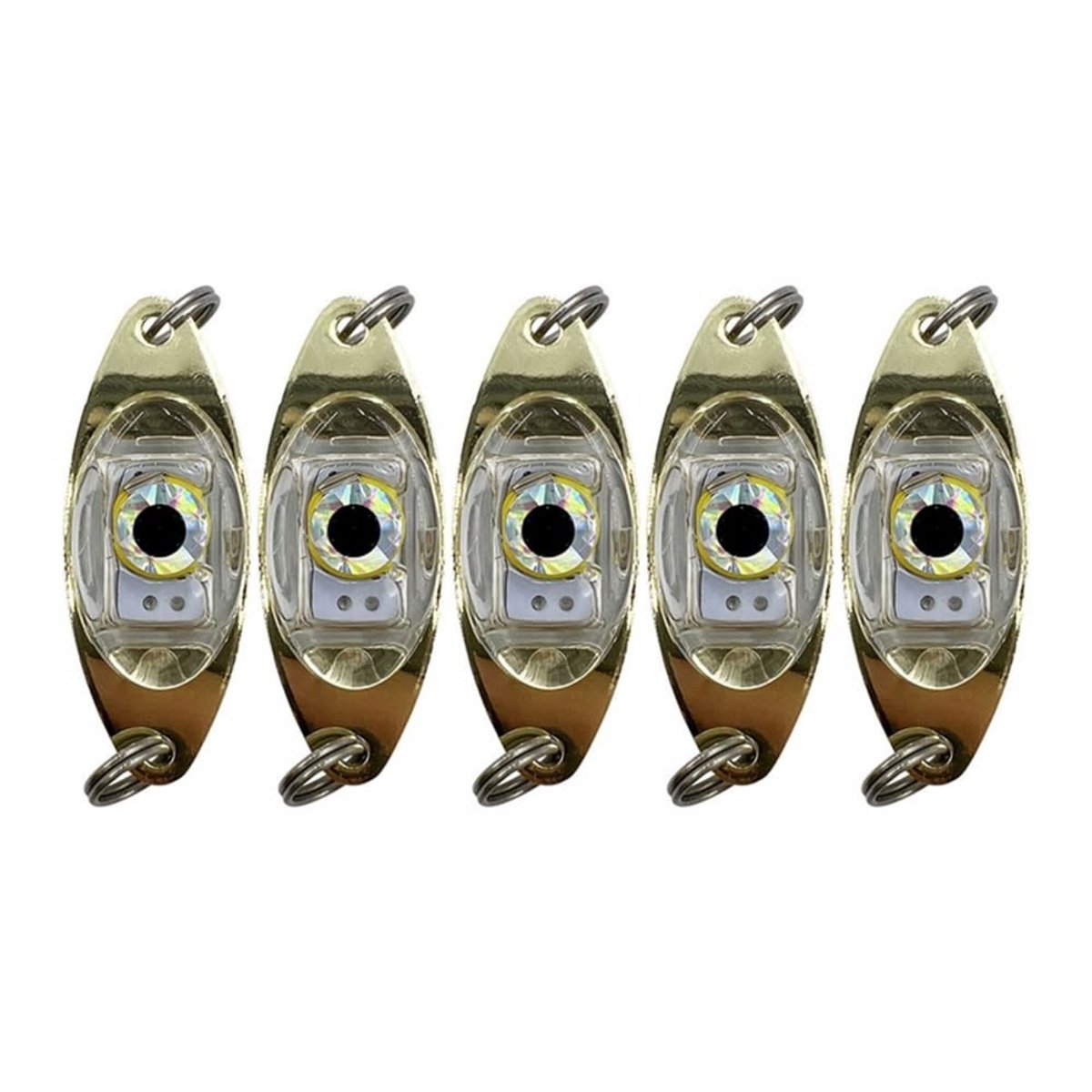 Dailygoods - 5 Stuks LED Vissen Lokken Lichten met Fisheye Ontwerp