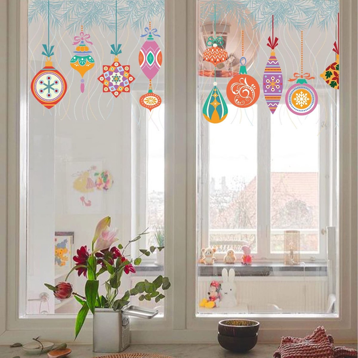 Dailygoods- Raamstickers statisch - Privacybescherming - Anti-UV - Dubbelzijdig raamfolie - Kerstdecoratie - Duurzaam materiaal - Raamdecoratie