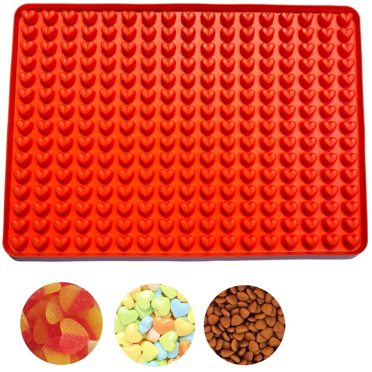Dailygoods- Gummy Mold - 255 Holte - Siliconen Mal - Hartvormig - Eenvoudig te Ontvormen - Waterdicht - Maat 15,7 x 10,8 inch