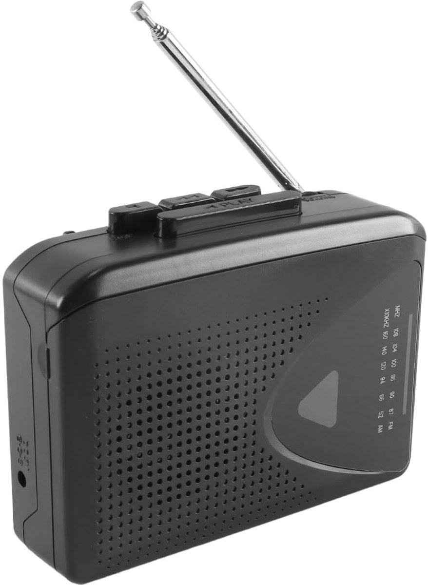 Dailygoods- Cassettespeler Draagbaar - AM/FM-radio - Muziekspeler - Hoofdtelefoonuitgang - Luidsprekeruitgang - Retro-ontwerp met moderne functionaliteit