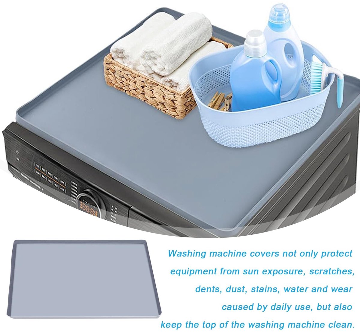 Dailygoods- Koelkastmat met verhoogde rand - 60 x 60 cm - Siliconen - Vloerbeschermingsmat - Lekbak - Geschikt voor koelkast/wasmachine - Vloerbeschermmat