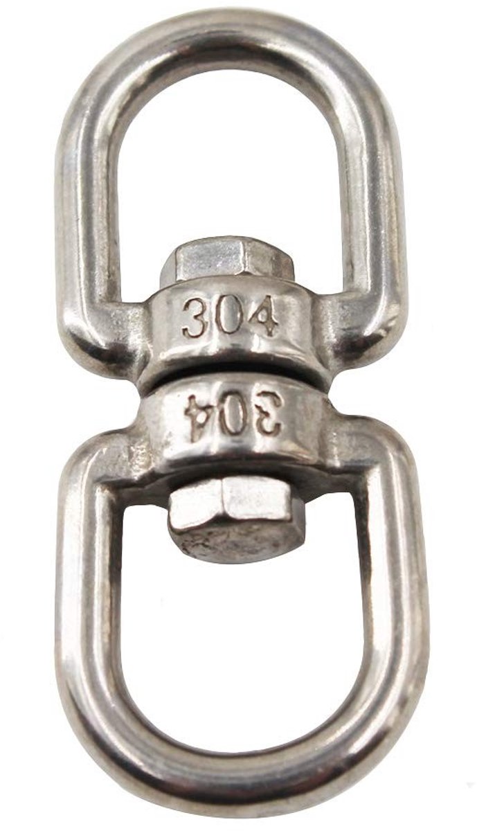 Dailygoods- Draaibare Ring Roestvrij Staal - Sleutelhanger Ringen - Connectoren - Anker Ketting - 5 Stuks - M12 1/2