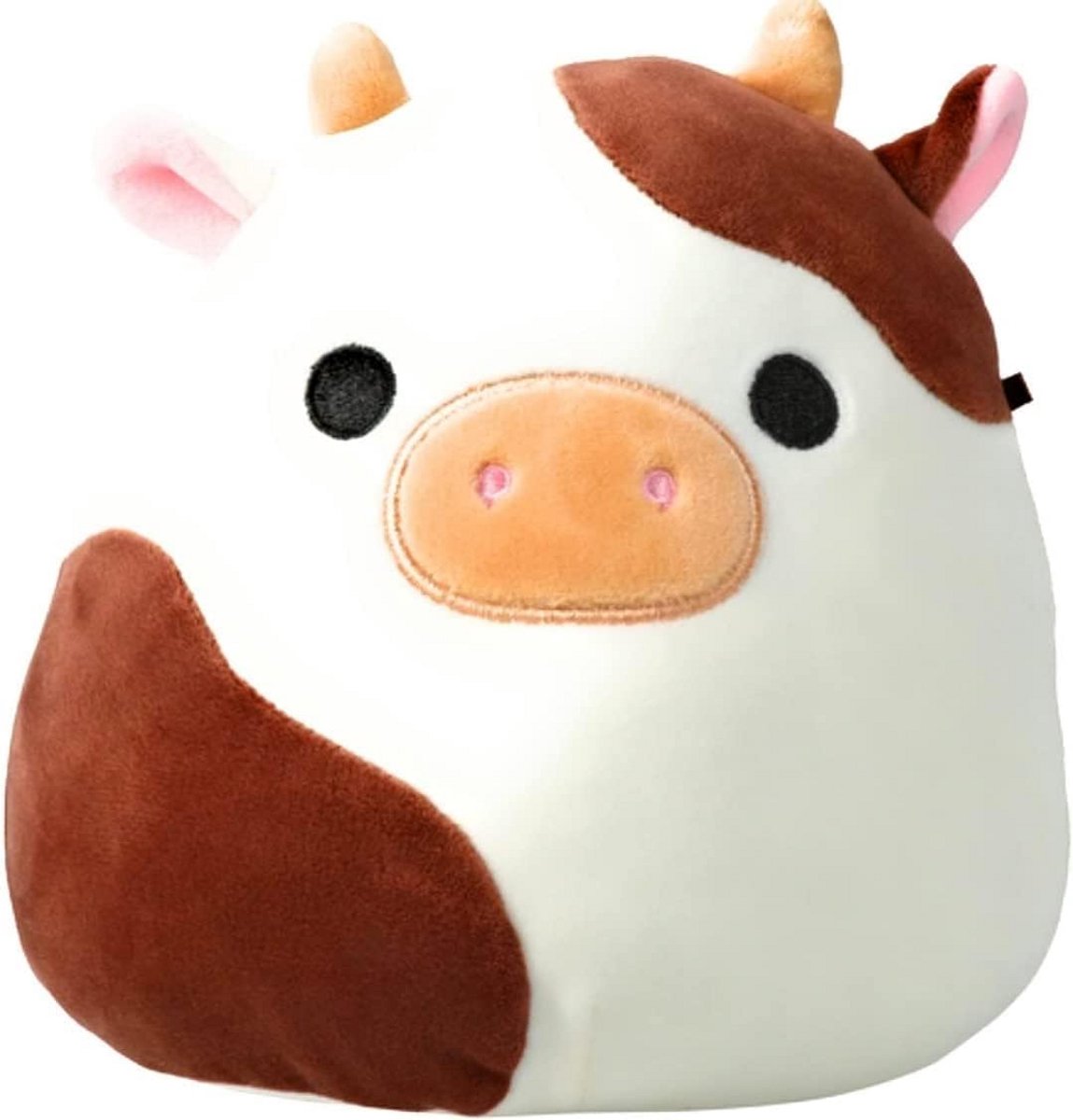 Pluche Koe - Knuffelbeest - Spelen en knuffelen - Warm en knuffelig - 19 cm - Bruin en wit