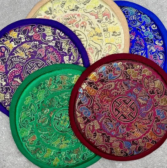 Plat Kussen voor Tibetaanse Klankschaal - Onderzetter Meditatie 145cm Rond 12985 van Yogi & Yogini — afbeelding 2