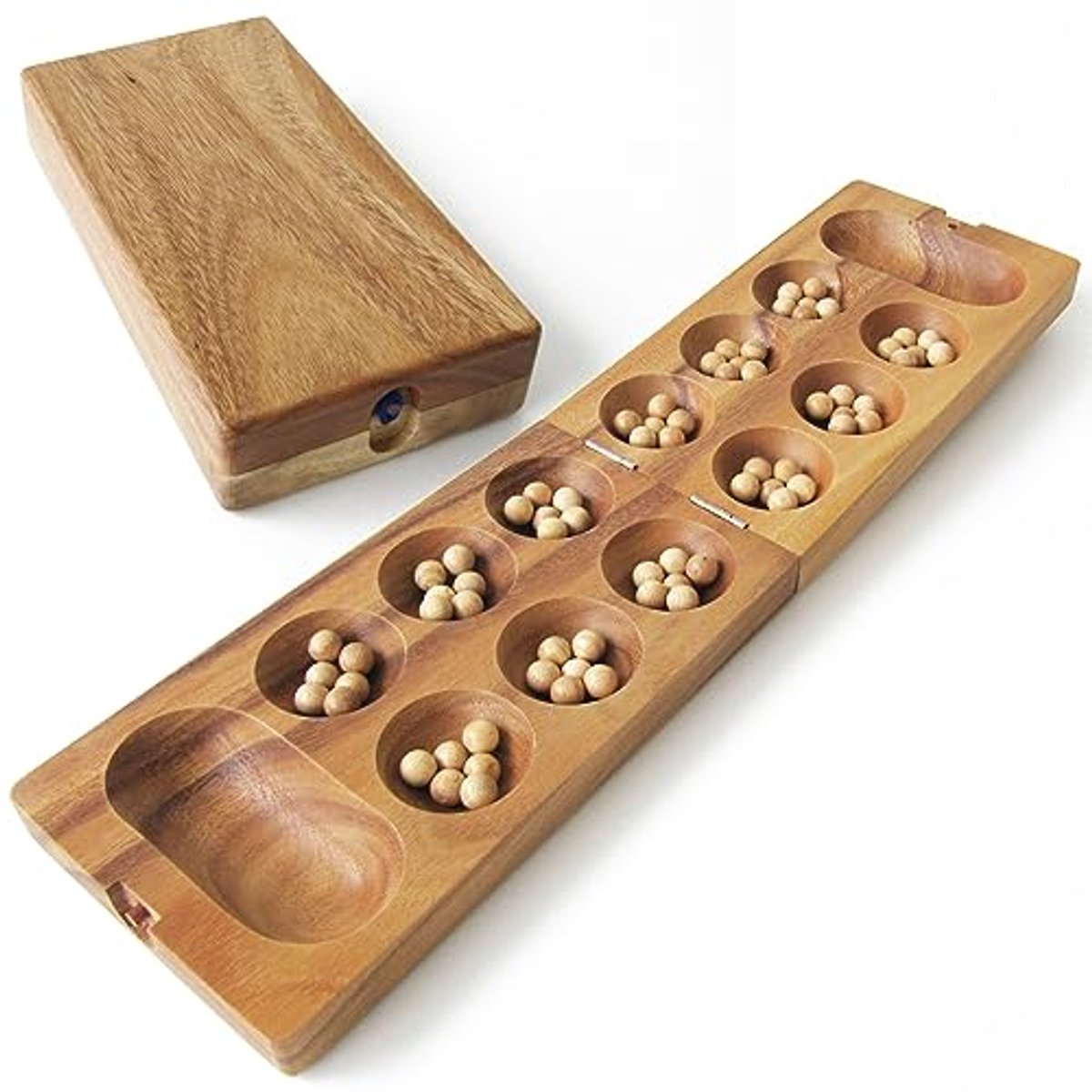 Strategisch Spel - Zaden Spel - Familie Tijd - Massief Hout - 50 x 13 cm - Bruin Beige