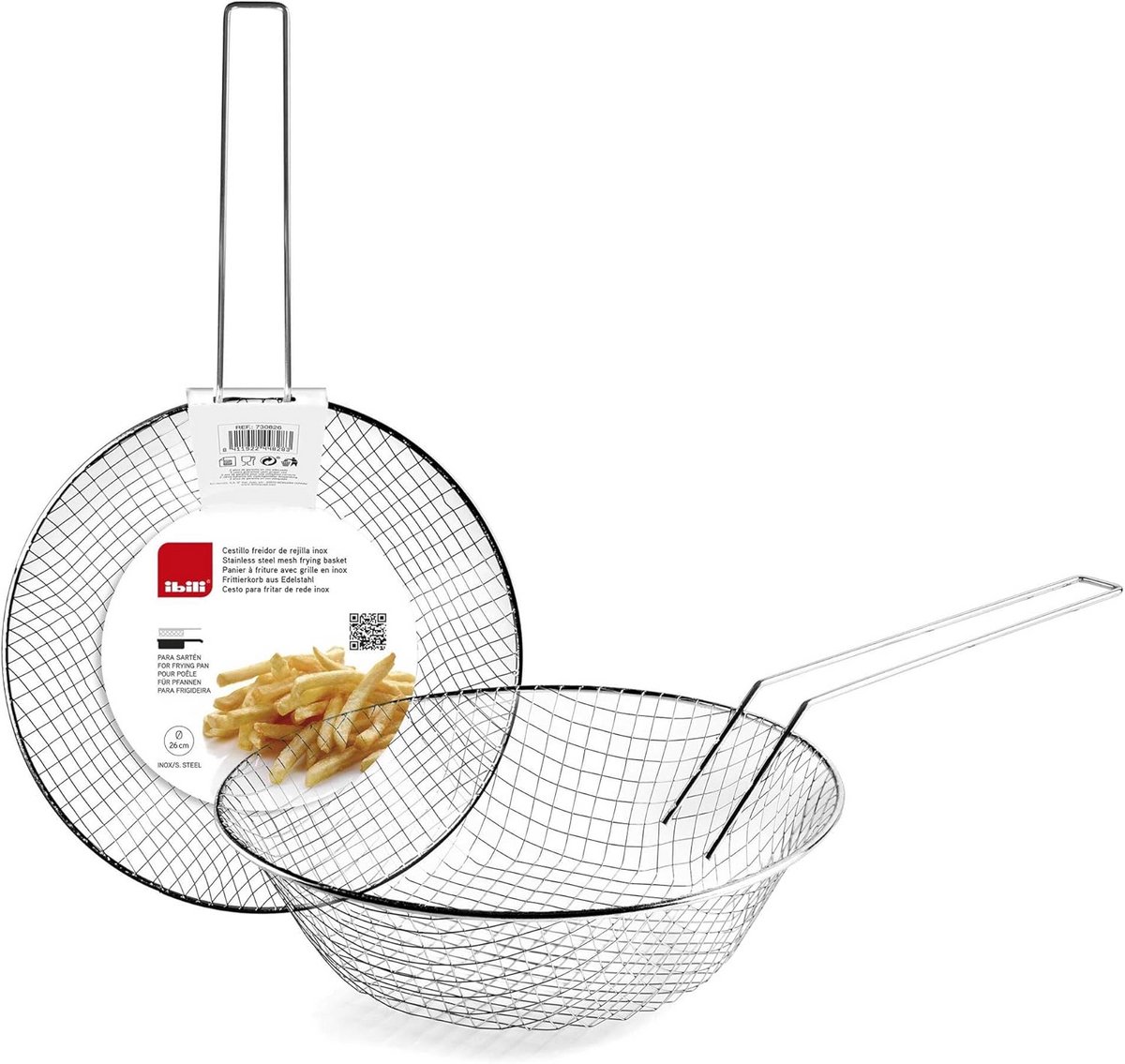 Frituurmand - Snackmand - Lekker Bakken - Met Grillrooster - 33 x 18 x 6 cm - Zilver