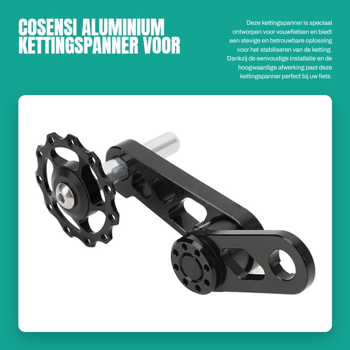 Aluminium Chain Tensioner voor Vouwfiets - Single Speed Stabilizer (Zwart)