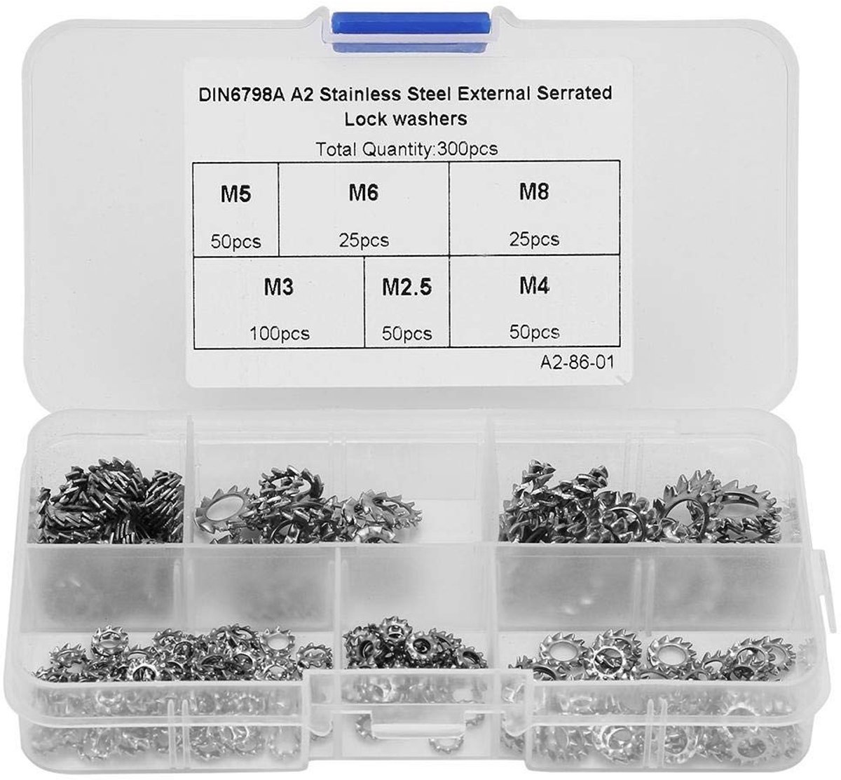 Dailygoods - Wasmachine Schroef Moer Set - Externe Getande Pakkingen - 300 Stuks - Duurzaam en Corrosiebestendig - Ideaal voor Montage