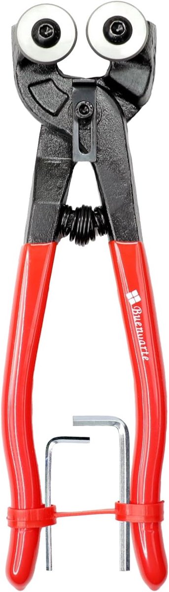Glazen Tegeltang - Mozaïektang Snijgereedschap - Tegels Snijden - Zachte Grip Handvatten - 8 Inch - Rood