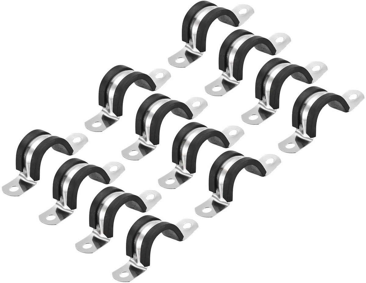 Dailygoods- Kabelklem 22 mm - 22 Stuks - U-vormige Beugel - Roestvrij Staal - Slijtvast - Eenvoudige Installatie - Buisklem