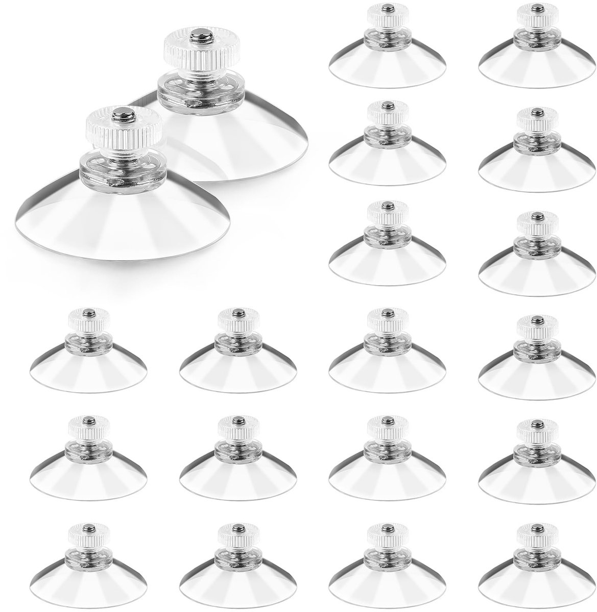 Dailygoods- Zuignappen met Schroefdraad Ø 40 mm - Transparante Zuignappen - Zuignappen voor Ramen - Zuignappen voor Decoratie - Schokbestendig - Duurzaam en Weerbestendig - Zuignaphaken