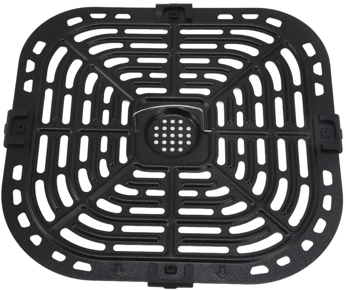Dailygoods- Grillpan Vervangingsplaat - 304 Roestvrij Staal - 24x23cm - Geschikt voor Air Fryer - Lichtgewicht - Handvat voor Gemak - Frituurpan