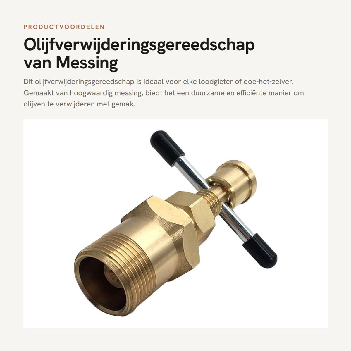 Dailygoods - Olijfverwijderingsgereedschap van Messing voor Snelle Verwijdering