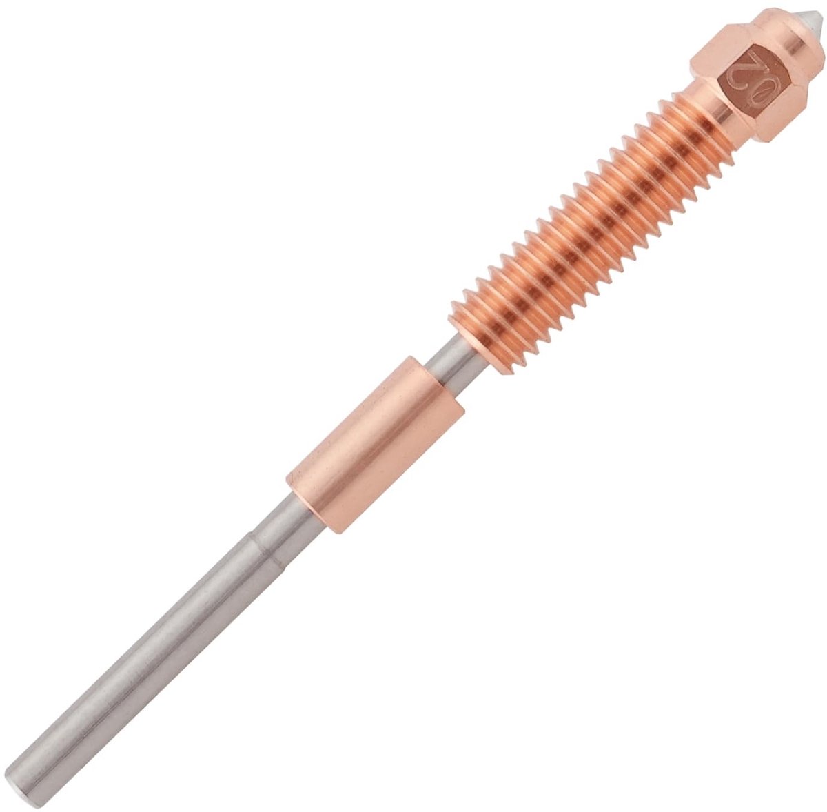 Dailygoods- 3D-printer Mondstukken 0,2 mm - Compatibel met K1 Max/ K1C/ Unicorn/ Ender-3 V3 - Chrome Zirkonium Koper - Gehard Staal - Totale lengte 65,4 mm - Nozzle