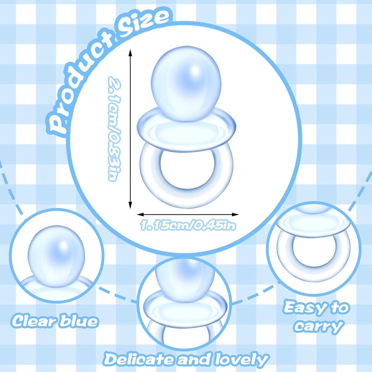 Dailygoods- Fopspeen 50 stuks - Mini Decoratieve Fopspeen - Feestdecoratie - Doopaccessoires - Tafeldecoratie - Schattige Vorm - Decoratie