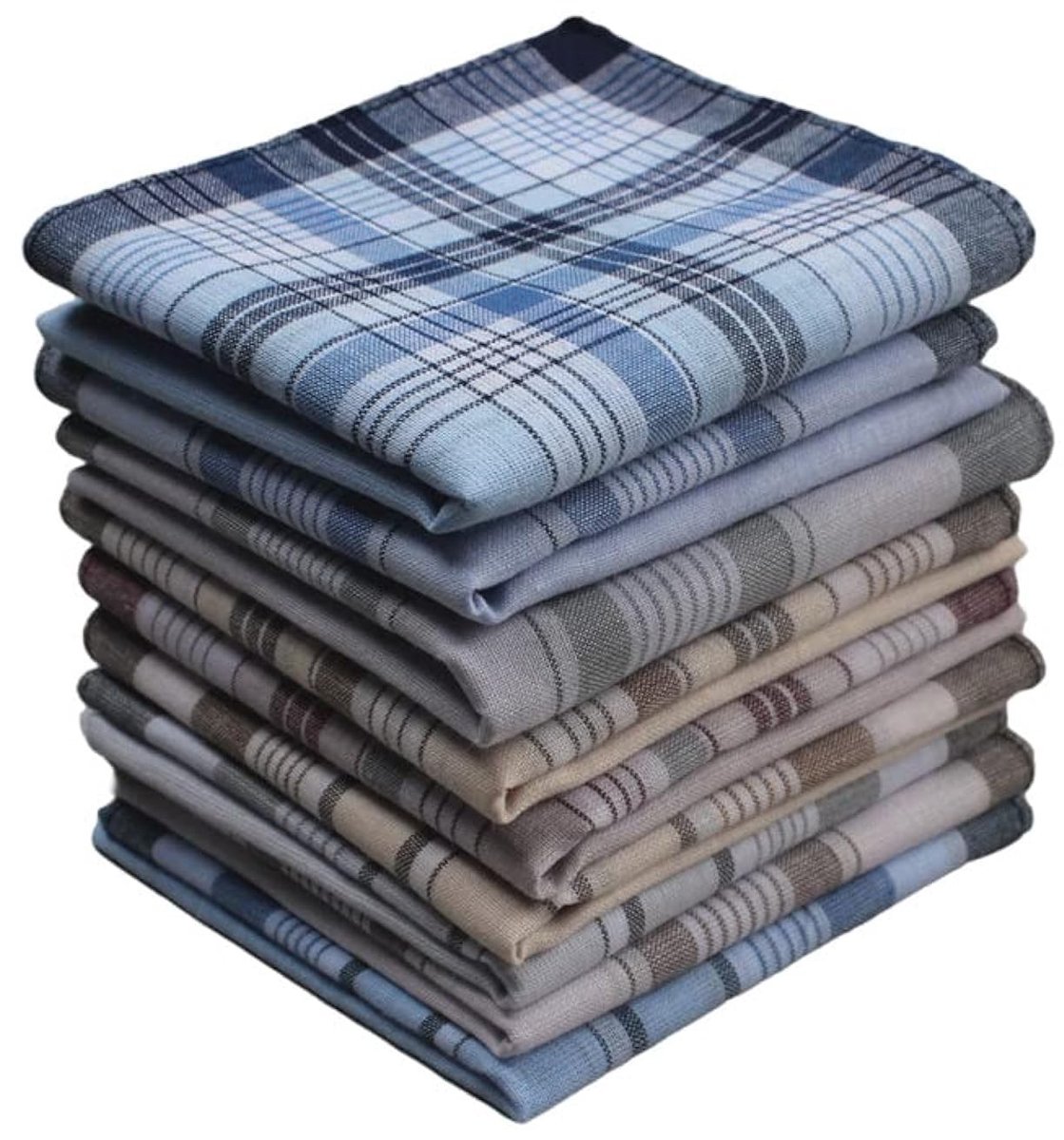 Dailygoods- Zakdoeken Heren 10st Katoen - Geruite Prints - Ademend - Zacht en Huidvriendelijk - Duurzaam - Geschikt voor Feesten - Hankies