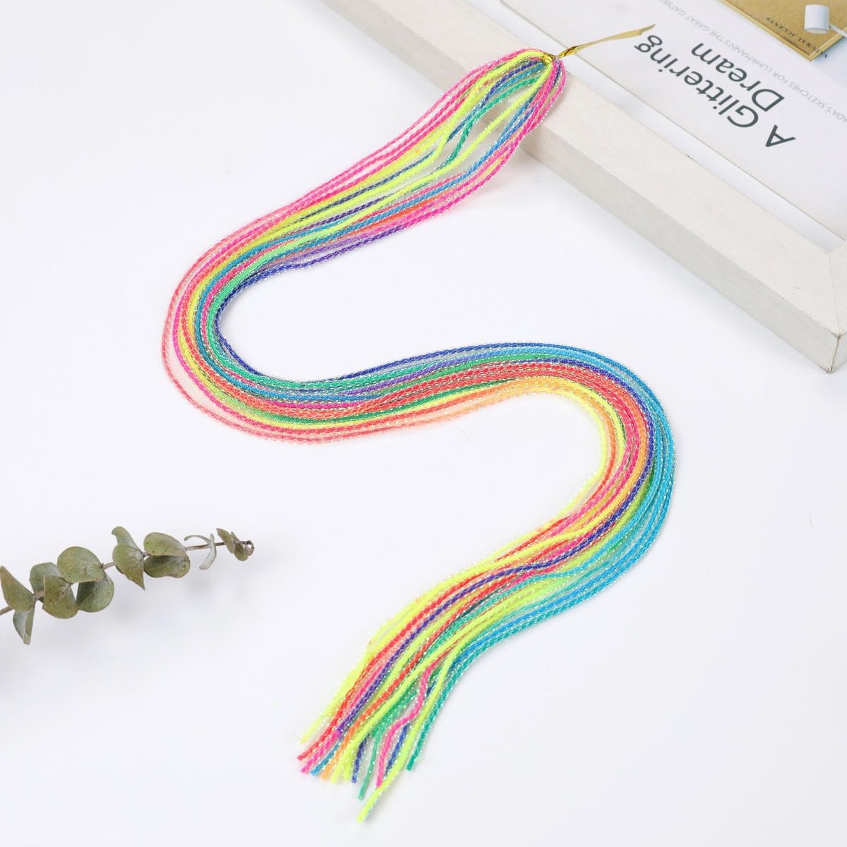 Dailygoods- Haarstrengen 20 Stuks - Kleurrijke Haaraccessoires - Vlechtaccessoires - DIY Regenboog - Creatieve Fotoshoots - Handgemaakt - Haarsieraden