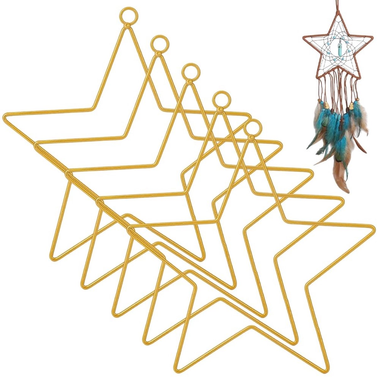 Dailygoods - 5 Stuks Gouden Dromenvanger Banden voor Creatieve Decoraties