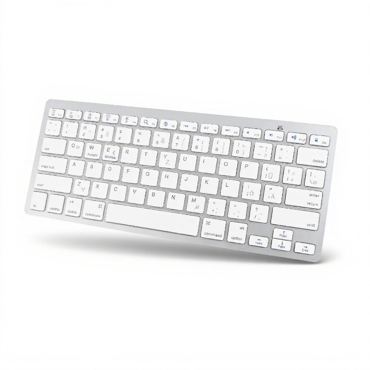 Dailygoods - Draadloos Toetsenbord - Ergonomisch en Compact - Stil en Comfortabel - Zilver - Draagbaar Ultradun - Geschikt voor PC en Laptop - Duitse...
