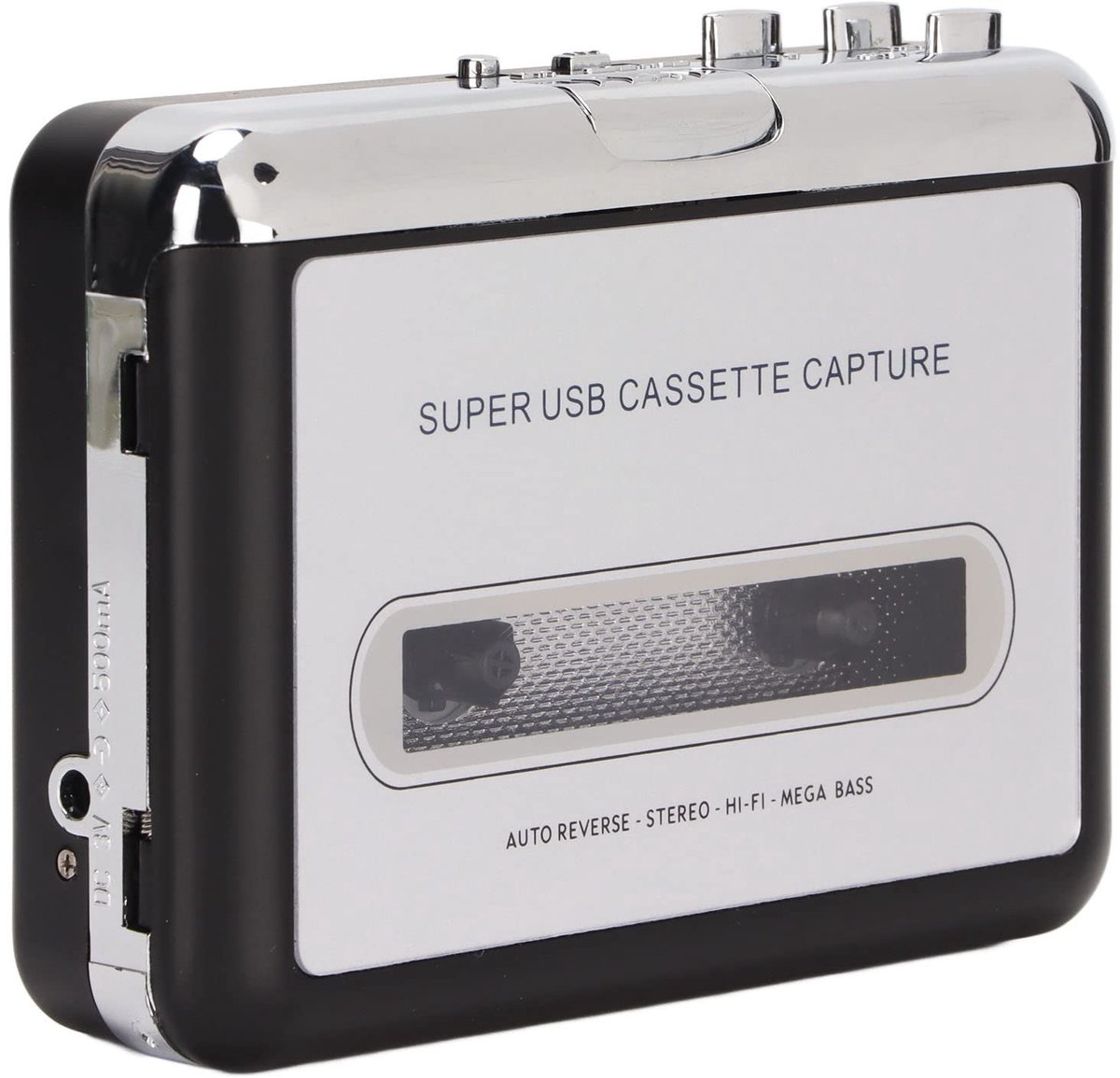 Dailygoods - Recorder Cassette Converter naar MP3 - Draagbare Cassette Audio Muziekspeler - Zilver en Zwart - USB-cassettespeler - Geschikt voor Lapto...