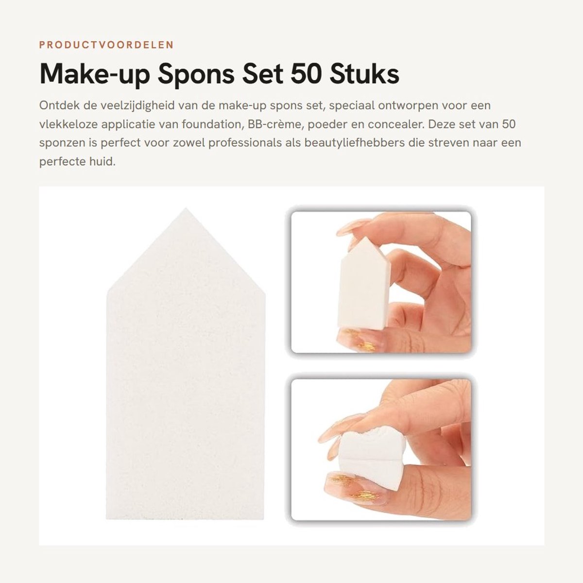 Dailygoods- Make-up Spons Set 50 stuks - Make-up Blender - Beauty Spons - Vloeistof/Schoonheidsmiddelen - Latex Materiaal - Zacht Gevoel