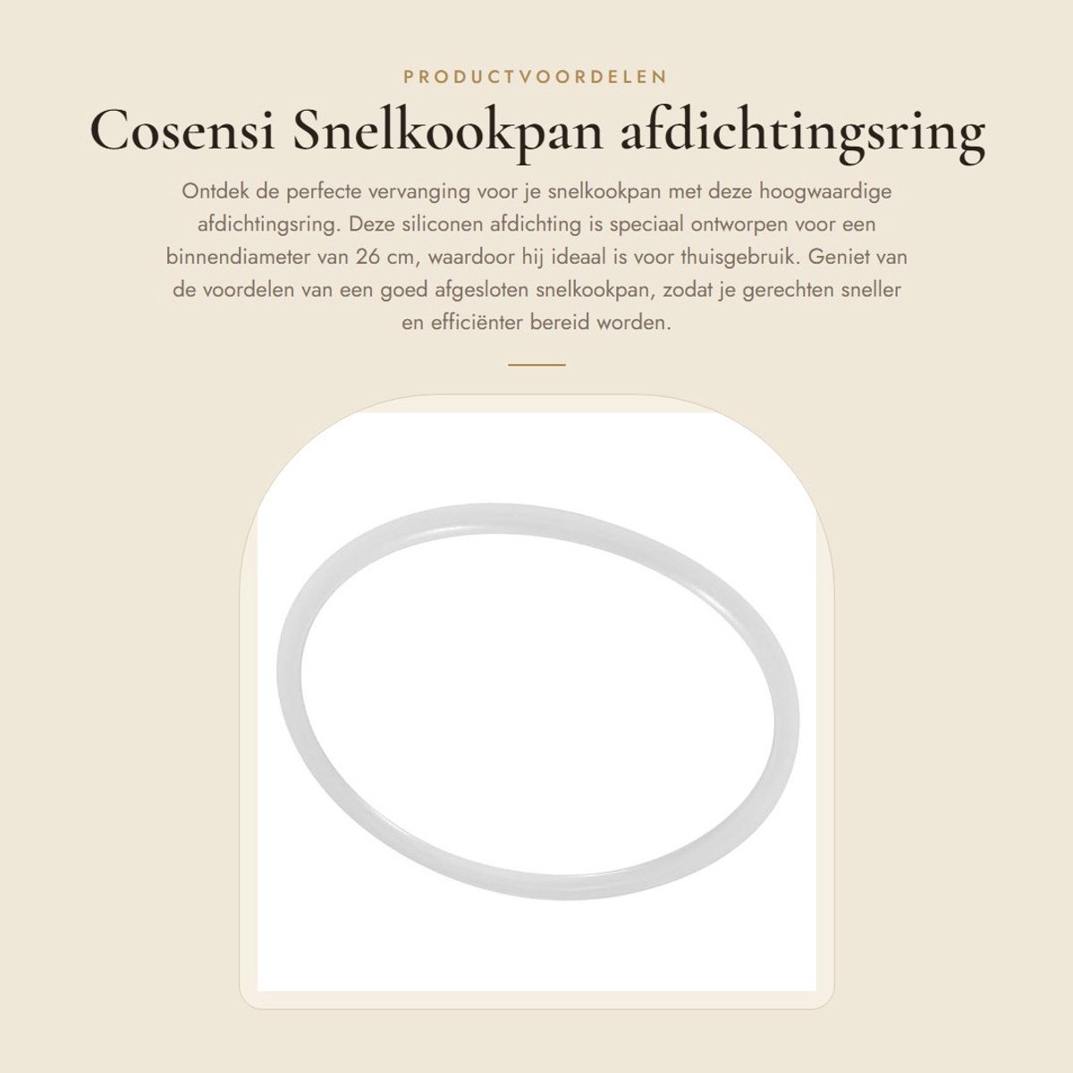 Dailygoods- Afdichtingsring Vervanging - Siliconen Afdichting - Geschikt voor Snelkookpan - Binnendiameter 26 cm - Dikte 0,4 cm - Inhoud 1 Stuk - Snelkookpanring