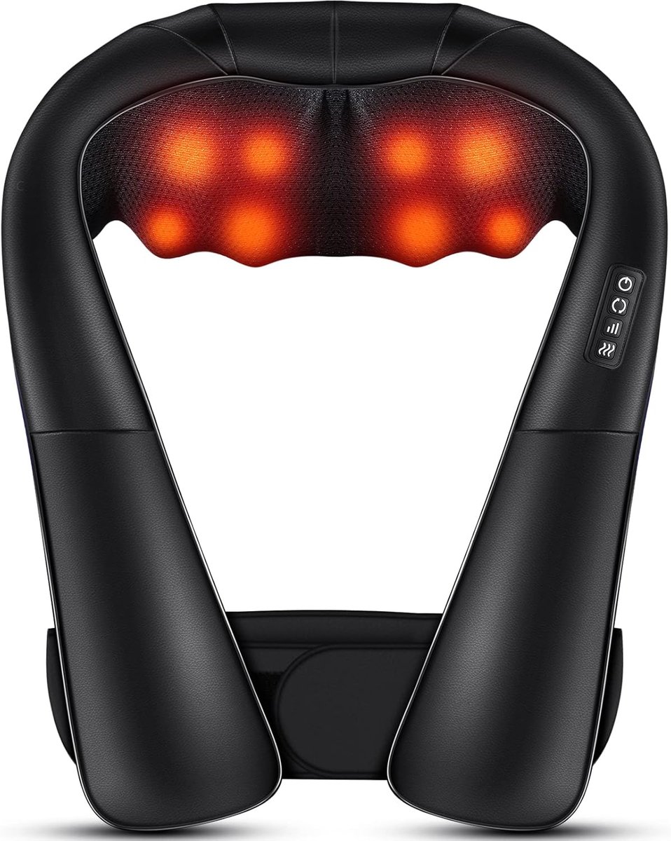 Nekmassage Apparaat - Massageapparaat - Zwart - 4D Rotatie - Verstelbare Band - Voor Thuis, Kantoor en Auto