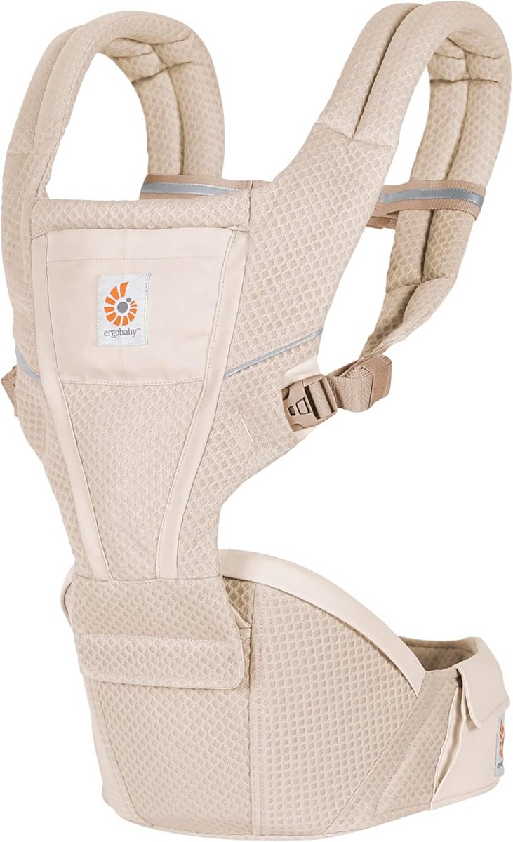 Draagzak met heupzitje - Baby drager - Comfortabel dragen - Afneembare banden - Vanaf 4 maanden - Natuurlijk beige
