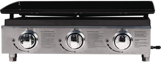 Plancha Gas Grill - Buitenkeuken Plaat - Buiten Koken - 3 Krachtige Branders - 59 x 55 x 23 cm — afbeelding 5