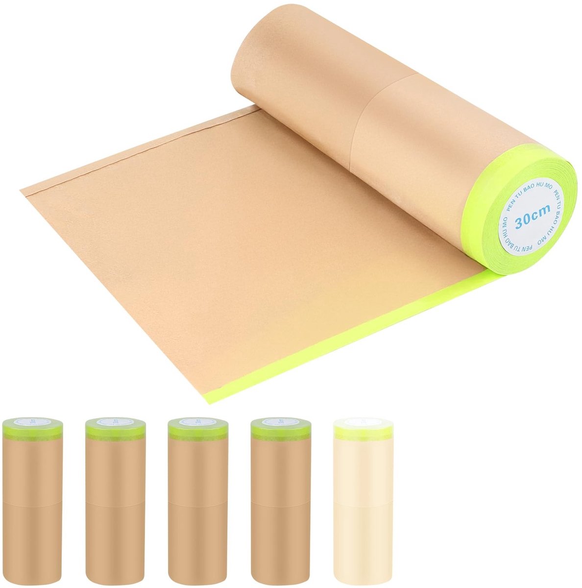 Dailygoods- Afplakband 30 cm x 15 m - 6 Stuks Zelfklevend - Kraftpapier - Verf Bescherming - Meubelbescherming - Vloerbedekking - Verfband