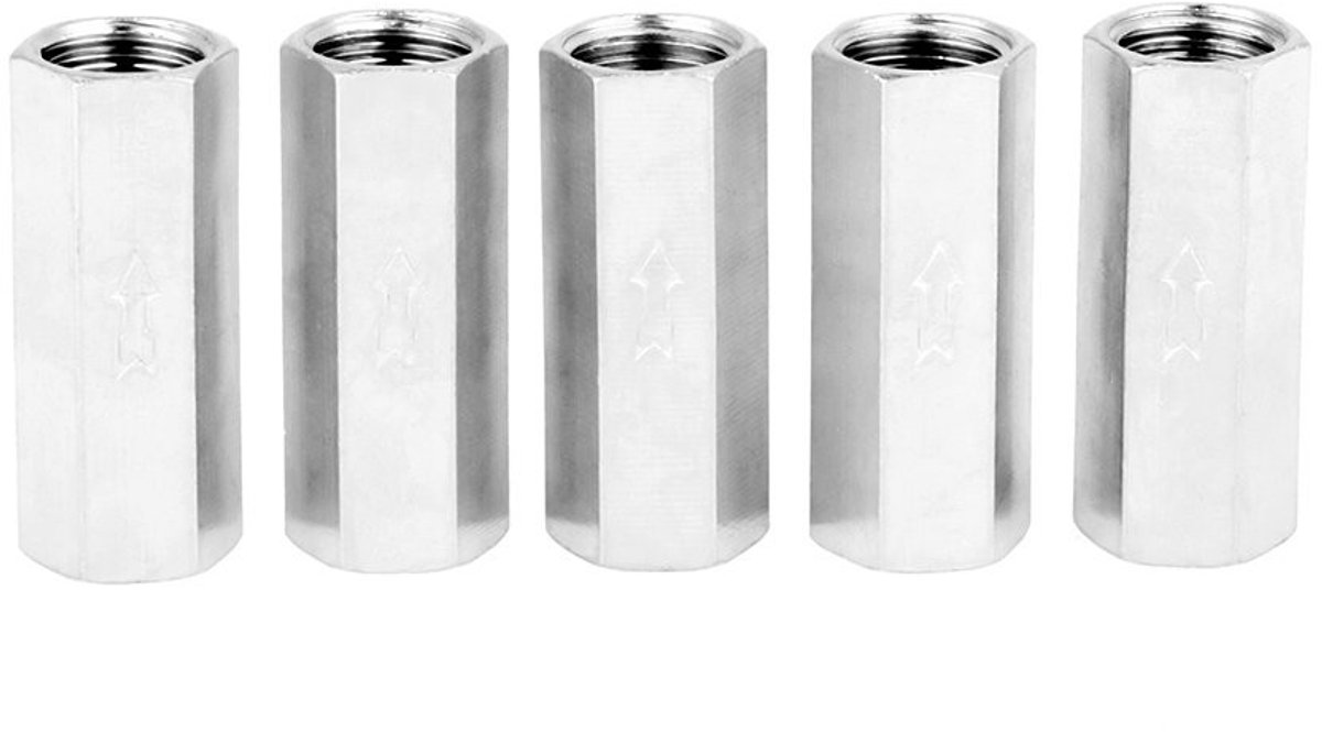 Dailygoods- Luchtterugslagklep 5 Stuks - Koper 1/4 Inch - Hoge Sterkte - Duurzaam - Geschikt voor Lucht - Accessoire voor Machines - Terugslagventiel