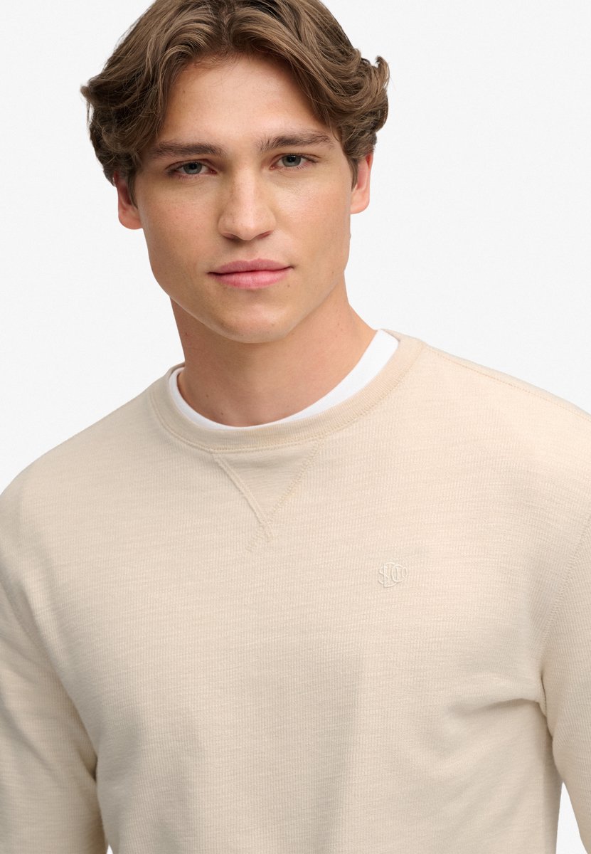 Superdry T-shirt Classic Slub Waffle Top M6010973a Rainy Day Mannen Beige
