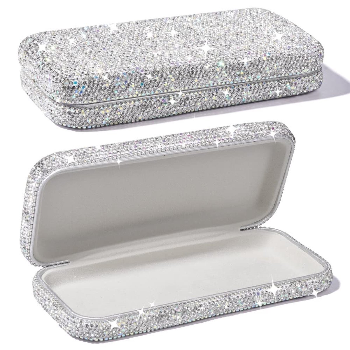 Dailygoods- Brillenkoker Hardcase - Zonnebril Organizer - Diamant Strass - Vochtbestendig - Opvouwbaar - Robuust en Elegant - Brilcase