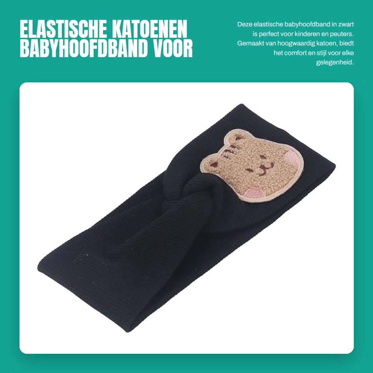 Dailygoods- Babyhoofdband Elastisch - Katoenen Hoofdband - Cartoonpatroon - Geschikt voor Kinderen - Babyshower - Comfortabel en Zacht - Haarband