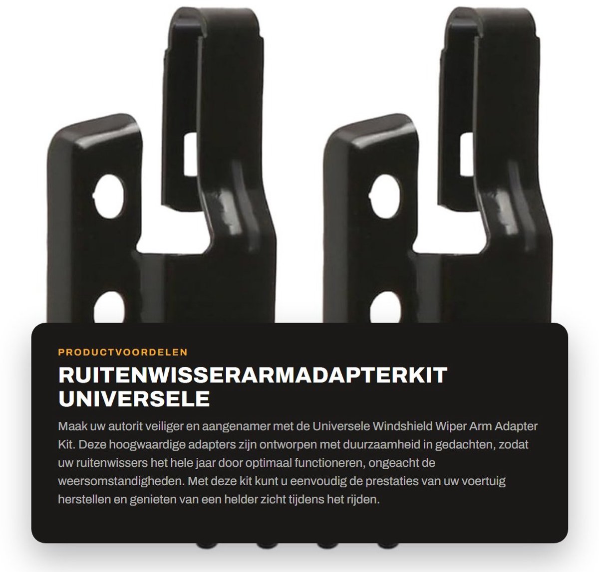 Dailygoods - ruitenwisserarmadapterkit - universele montagekit - eenvoudig te installeren - duurzame kwaliteit - geschikt voor elk voertuig - 2 sets i...