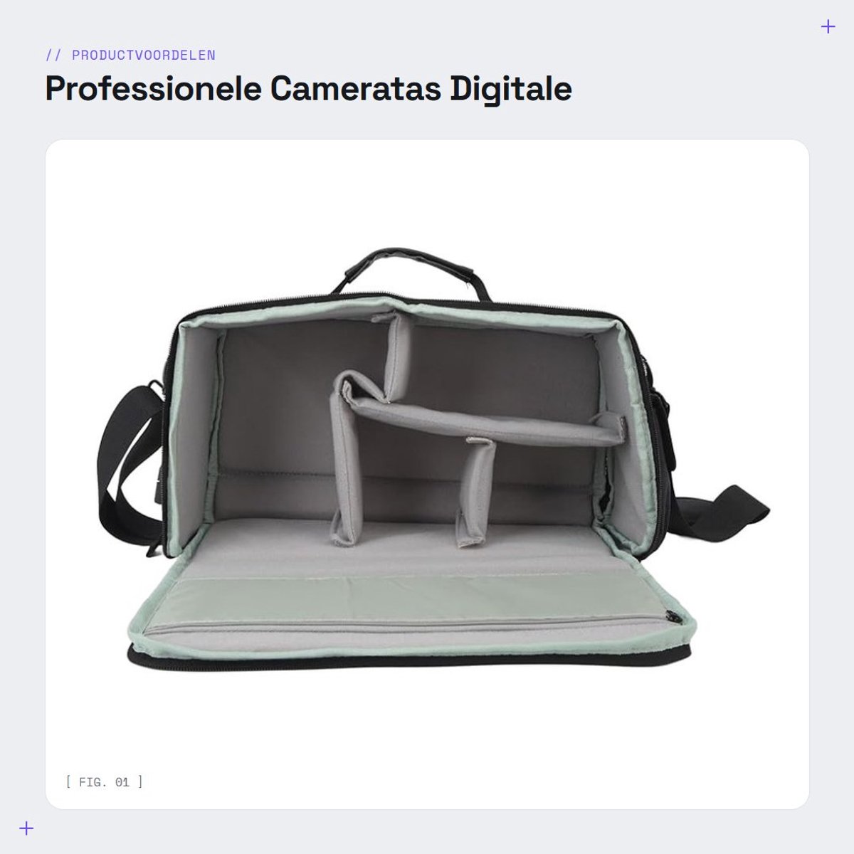 Dailygoods- Cameratas Professionele Camera-opslag - Schoudertas - Afneembare Scheidingswand - Schokbestendig - Dubbele Ritssluiting - Ruime Capaciteit - Fototas