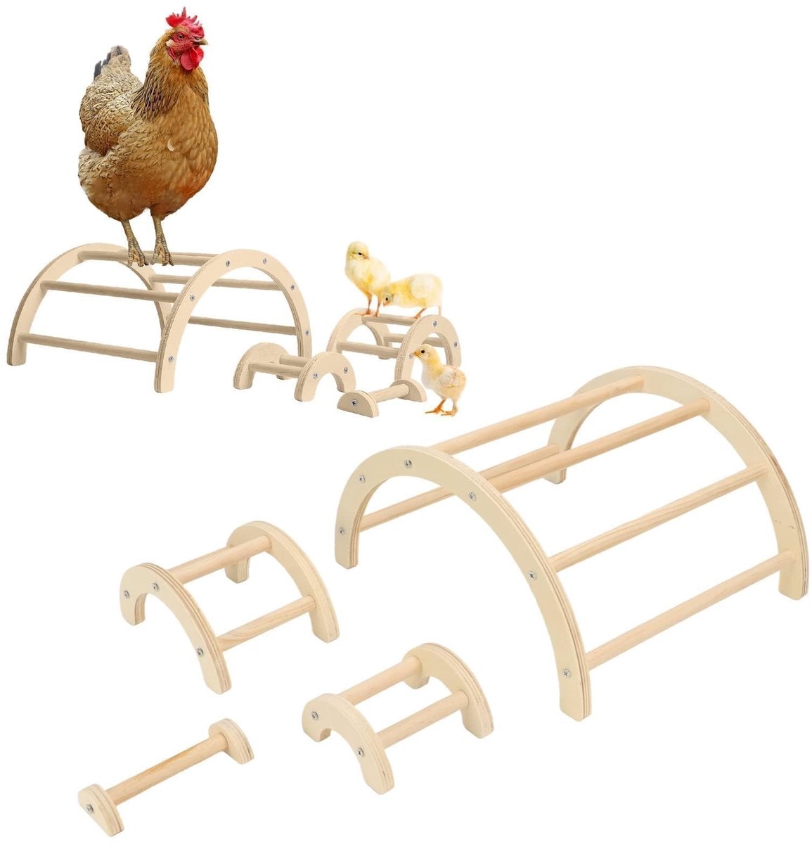 Dailygoods- Kip Staaf Stabiele Structuur - Houten Kip Staaf - Training Staaf - Kip Raising Staaf - Kip Stand - Geschikt voor Kip Schuur - Kippenstand