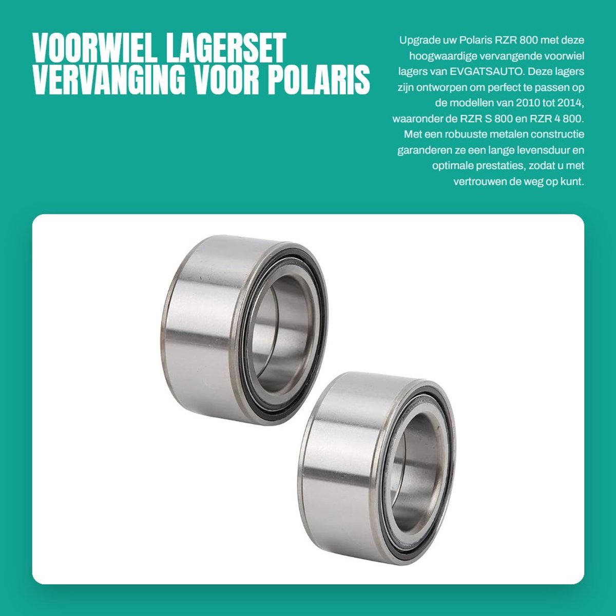 Dailygoods- Wiellagers 1 Paar - Vervangingslagers - Voor Polaris RZR 800 2010-2014 - Voor RZR S 800 - Voor RZR 4 800 - Metalen Constructie - Lagers