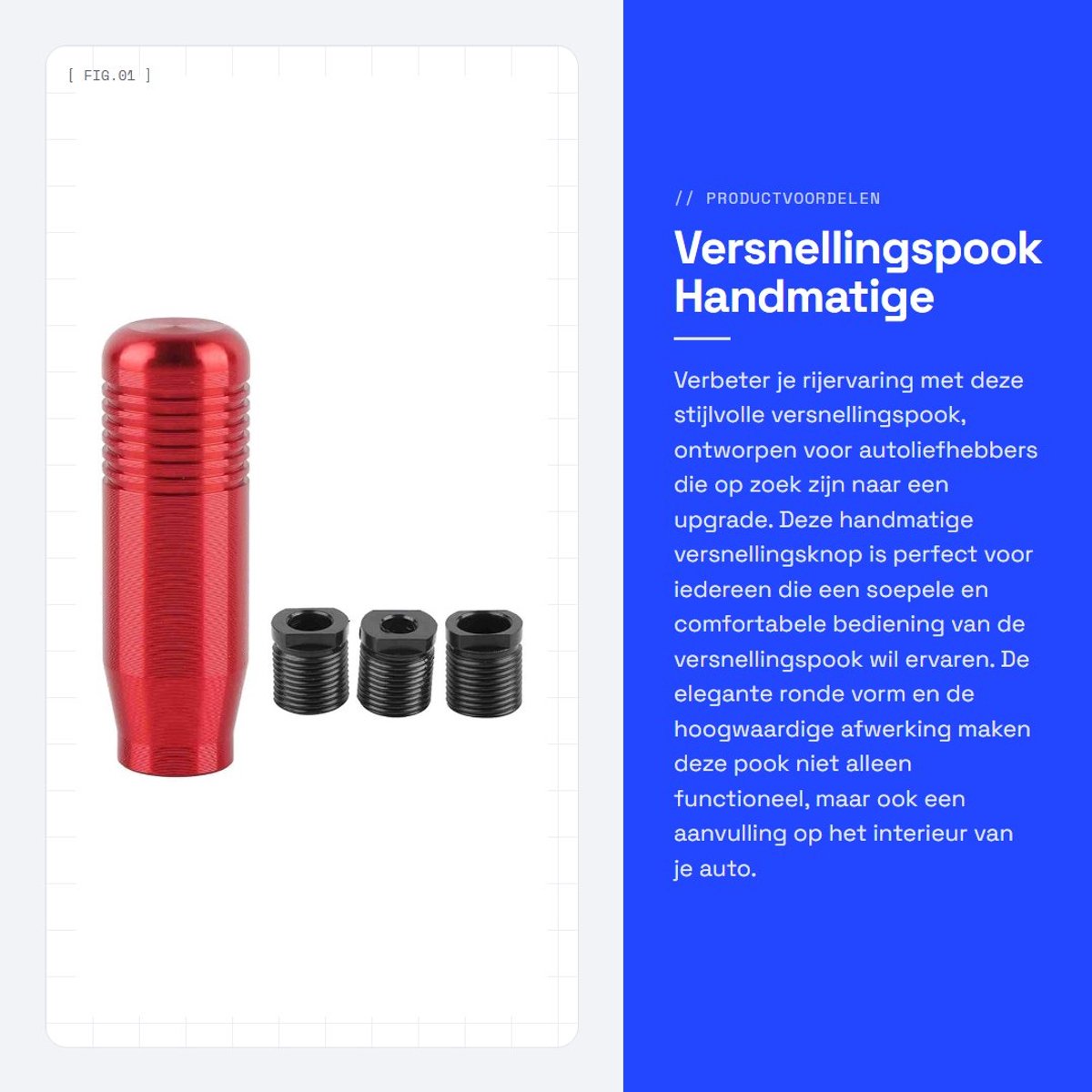Dailygoods- Versnellingspookknop - Universeel - Aluminium Legering - 8.5cm - Ergonomisch Ontwerp - Comfortabele Handgreep - Hoogwaardige Kwaliteit - Versnellingspook