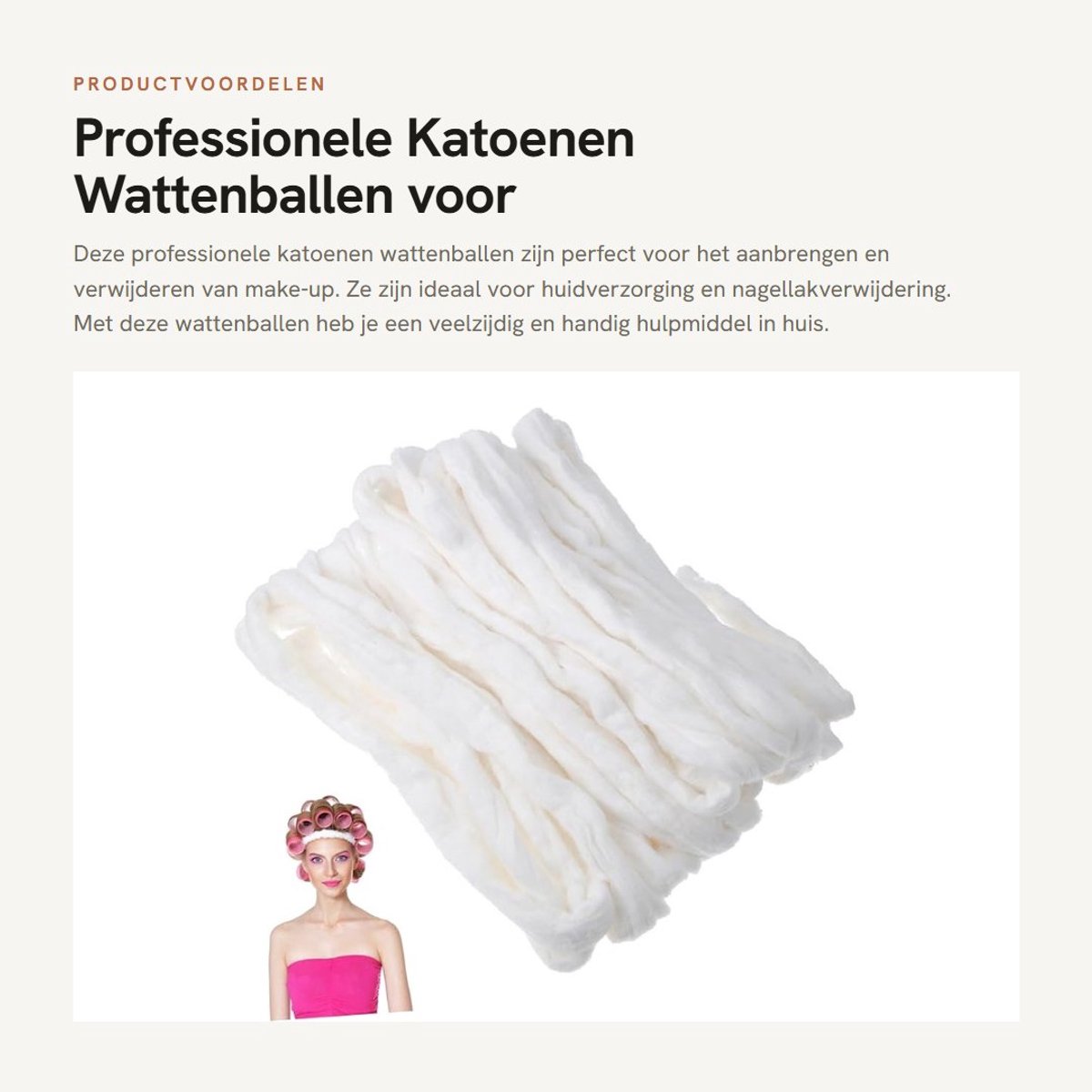 Dailygoods- Wattenballen Professioneel - Wegwerp Katoenen Strip - Make-up Verwijdering - Huidverzorging - Manicure - Ideaal voor Huisdierverzorging - Wattenpads