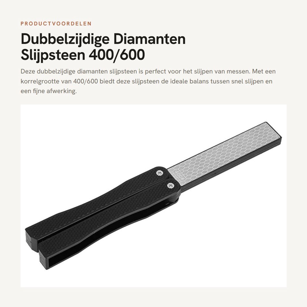 Dailygoods- Slijpsteen Dubbelzijdig 400/600 Korrel - Slijpsteen voor Messen - Slijpsteen voor Snoeischaar - Opvouwbaar - Lichtgewicht - Handheld - Slijpblok